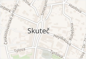 Skuteč v obci Skuteč - mapa části obce
