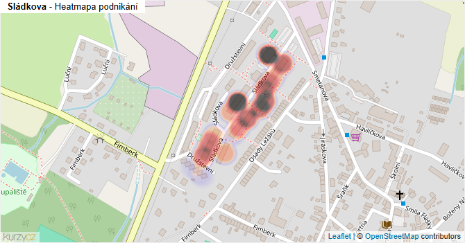 Sládkova - mapa podnikání