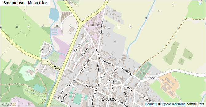 Smetanova - mapa ulice