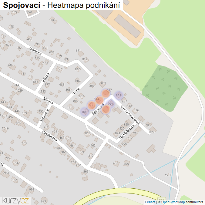 Mapa Spojovací - Firmy v ulici.