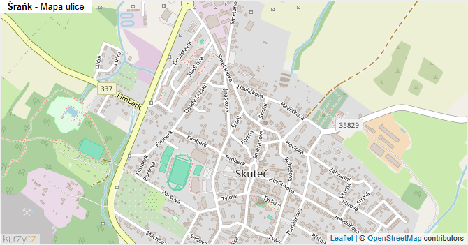 Šraňk - mapa ulice