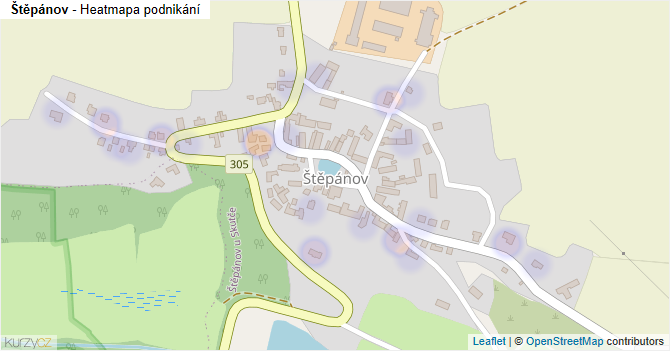Štěpánov - mapa podnikání