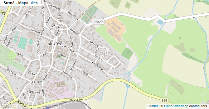 Strmá - mapa ulice