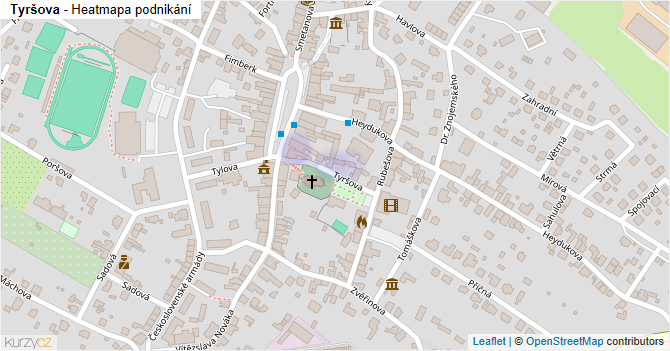 Tyršova - mapa podnikání