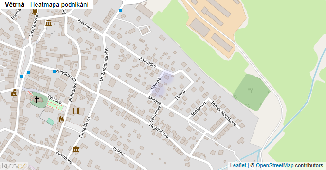 Větrná - mapa podnikání