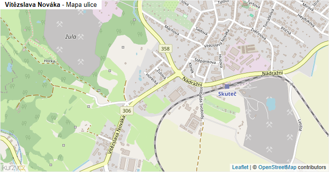 Vítězslava Nováka - mapa ulice