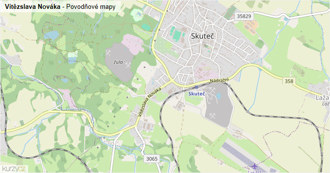 Vítězslava Nováka - záplavové mapy stoleté vody