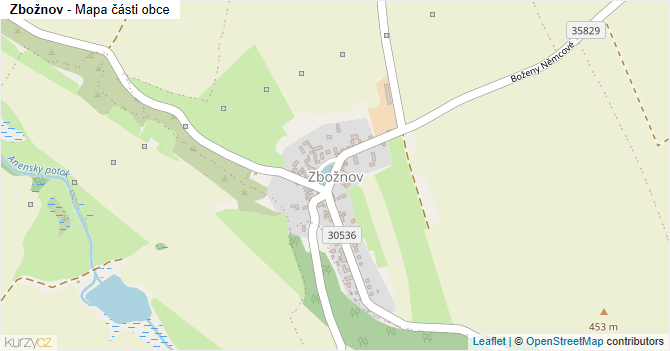 Zbožnov - mapa části obce