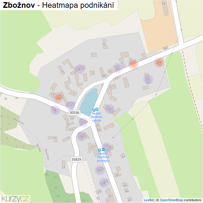 Mapa Zbožnov - Firmy v části obce.