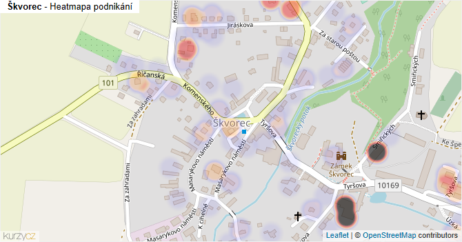 Škvorec - mapa podnikání