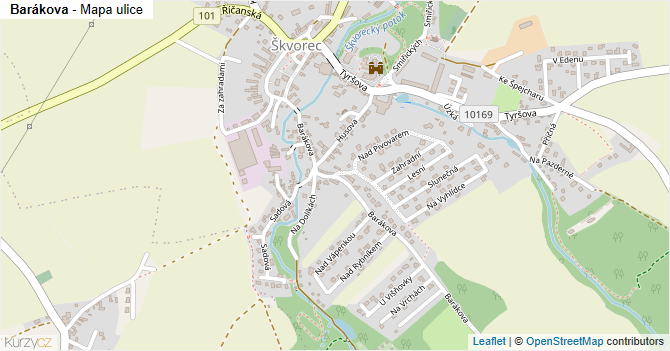 Barákova - mapa ulice