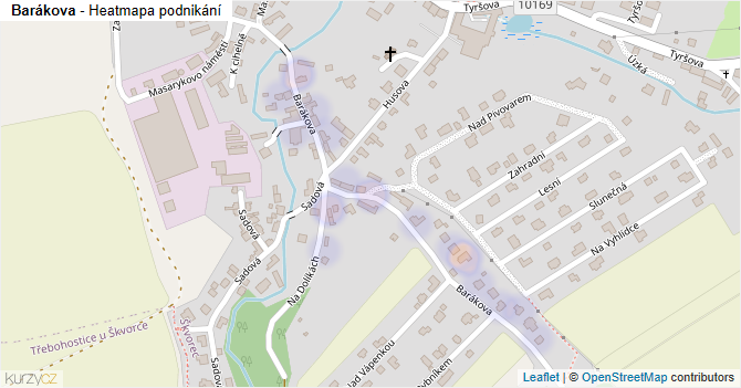Barákova - mapa podnikání