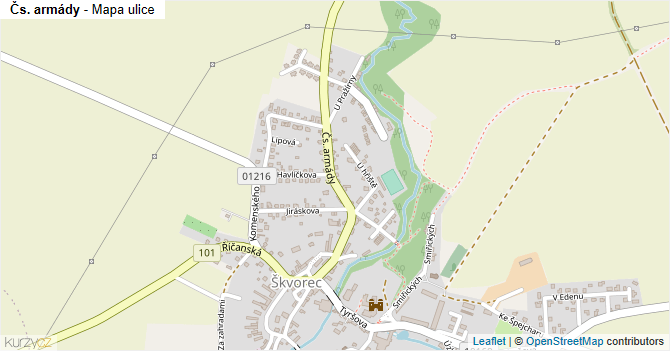 Čs. armády - mapa ulice
