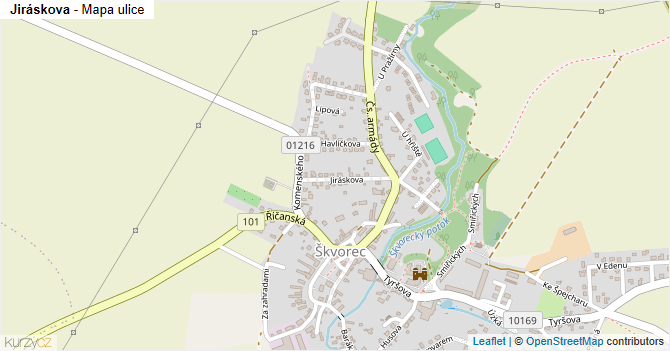 Jiráskova - mapa ulice