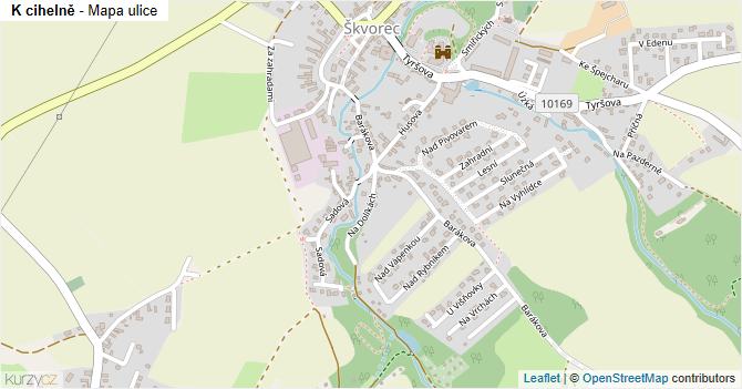 K cihelně - mapa ulice