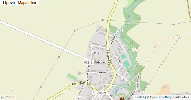 Lipová - mapa ulice
