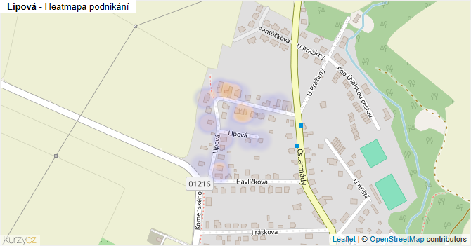 Lipová - mapa podnikání
