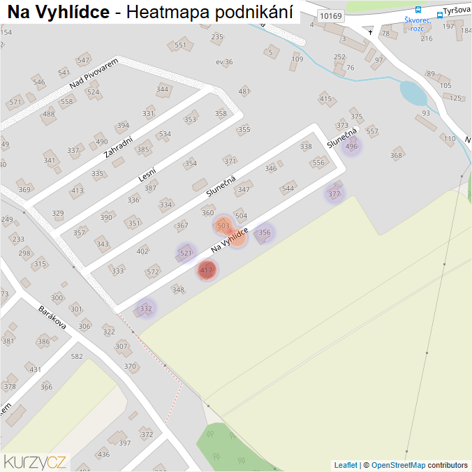 Mapa Na Vyhlídce - Firmy v ulici.