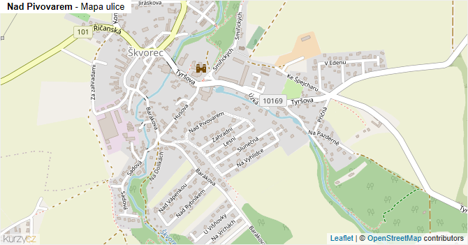 Nad Pivovarem - mapa ulice