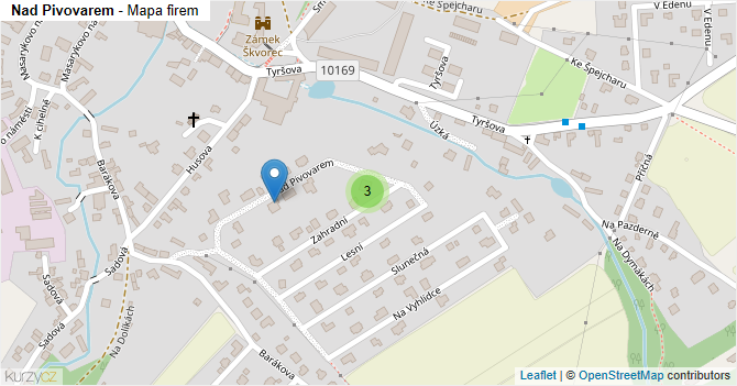 Nad Pivovarem - mapa firem