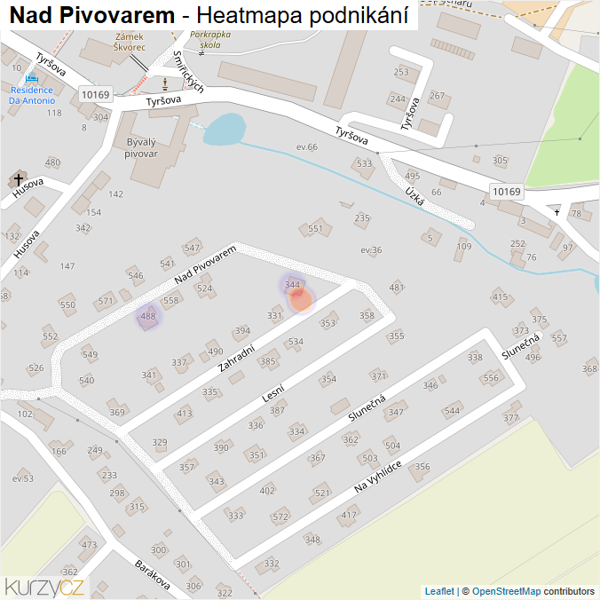 Mapa Nad Pivovarem - Firmy v ulici.