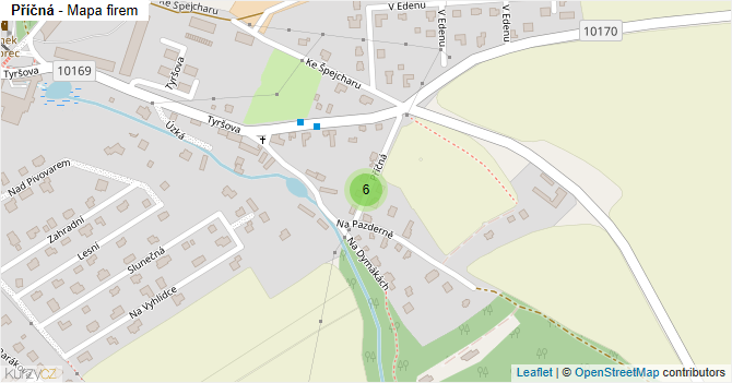 Příčná - mapa firem