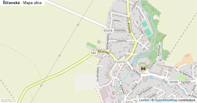 Říčanská - mapa ulice
