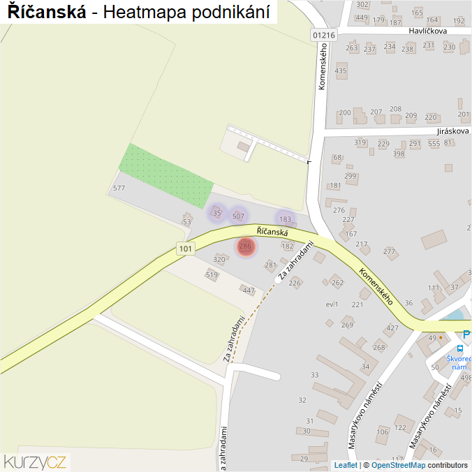 Mapa Říčanská - Firmy v ulici.