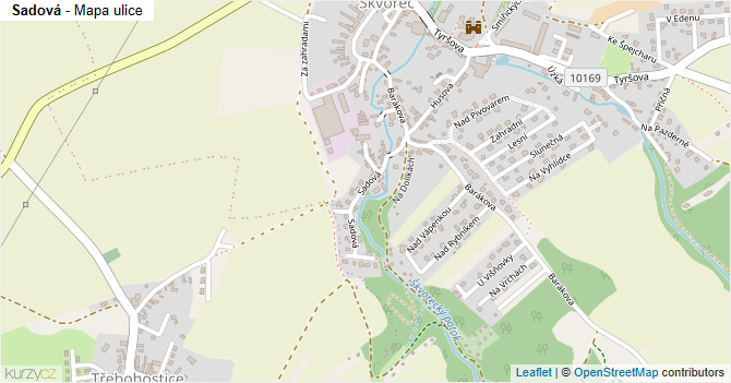 Sadová - mapa ulice