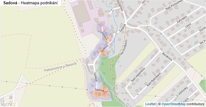 Sadová - mapa podnikání