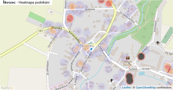 Škvorec - mapa podnikání