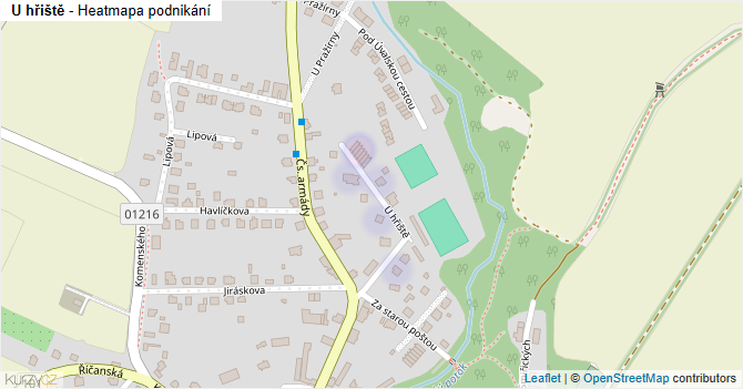 U hřiště - mapa podnikání