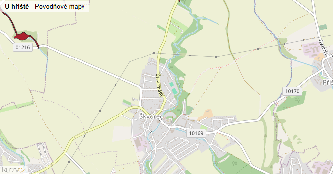 U hřiště - záplavové mapy stoleté vody