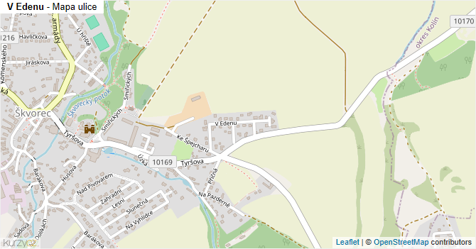 V Edenu - mapa ulice