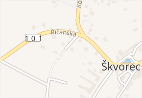 Za zahradami v obci Škvorec - mapa ulice
