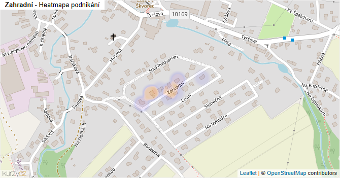 Zahradní - mapa podnikání