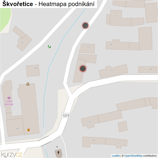 Mapa Škvořetice - Firmy v obci.