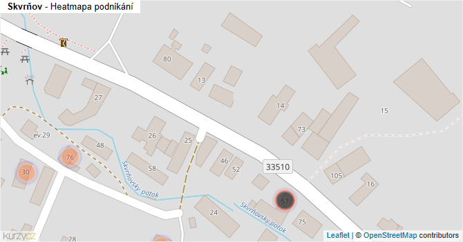 Skvrňov - mapa podnikání