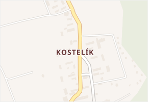 Kostelík v obci Slabce - mapa části obce