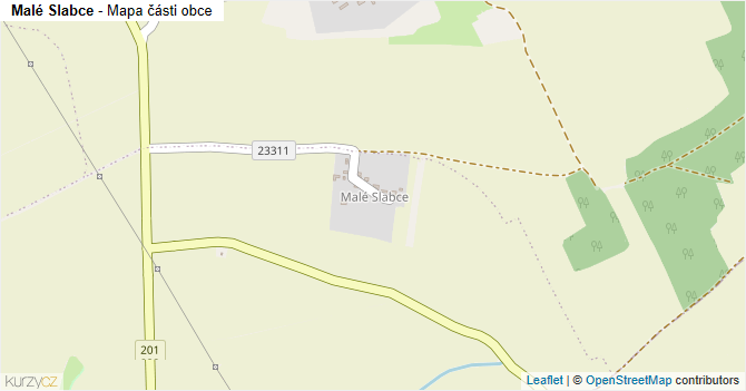 Malé Slabce - mapa části obce