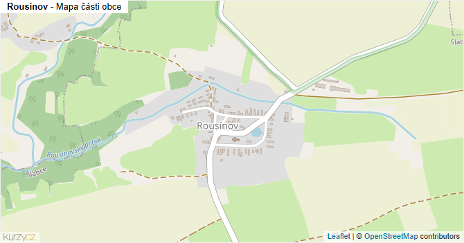 Rousínov - mapa části obce