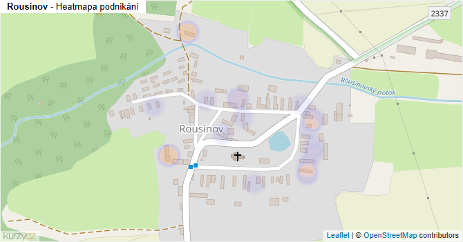 Rousínov - mapa podnikání