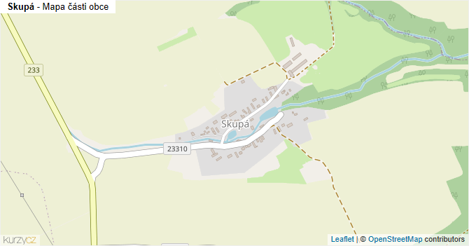 Skupá - mapa části obce