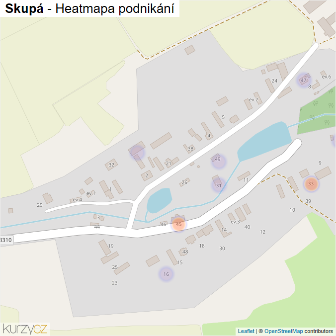 Mapa Skupá - Firmy v části obce.
