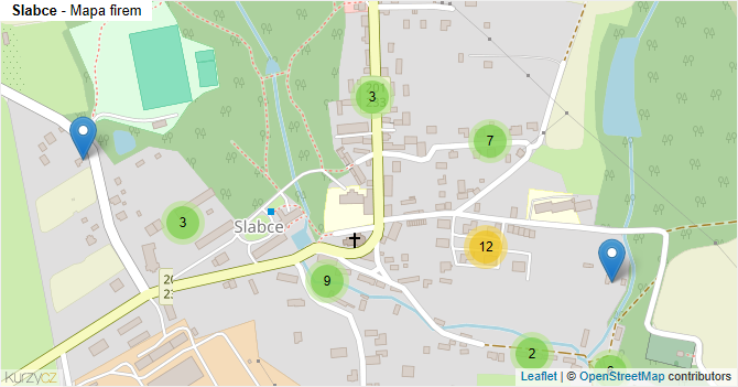 Slabce - mapa firem