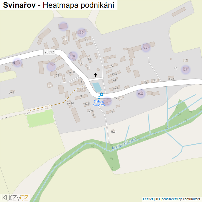 Mapa Svinařov - Firmy v části obce.