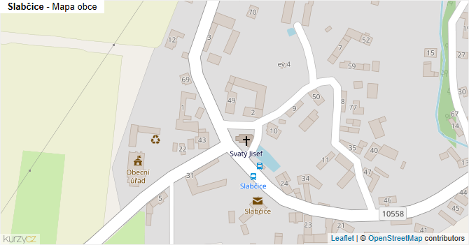 Slabčice - mapa obce
