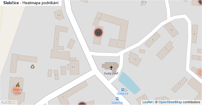 Slabčice - mapa podnikání