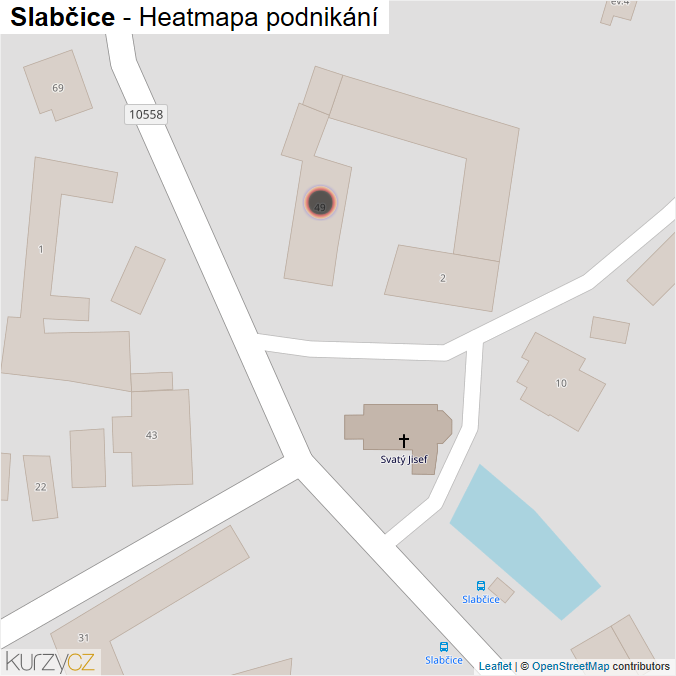 Mapa Slabčice - Firmy v obci.