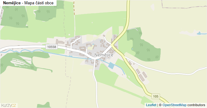 Nemějice - mapa části obce